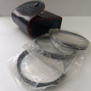 Royal Close-Up Filters 52mm +1, +2, +3, Black Anodized 3 Piece w/ Leather Case